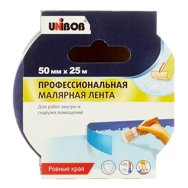Лента малярная Unibob синяя 50мм