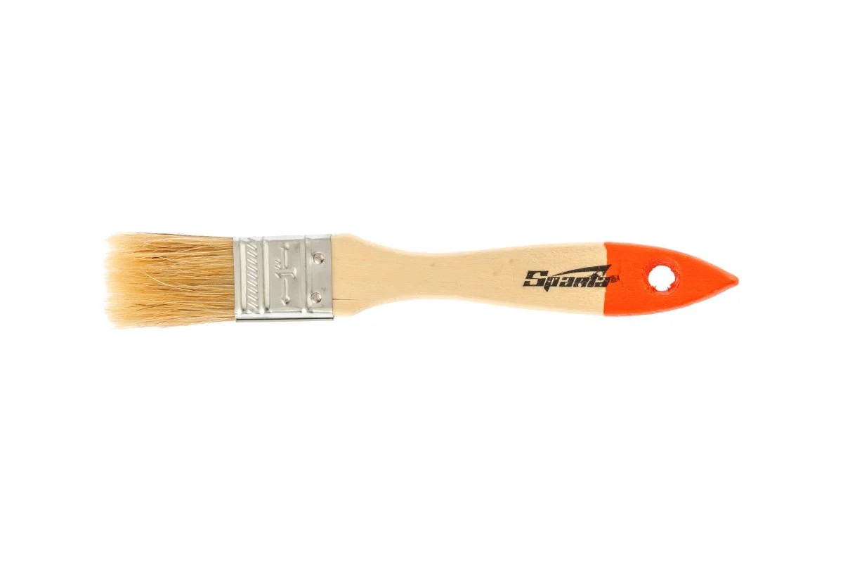 Кисть плоская Slimline 1" (25 мм), натуральная щетина, деревянная ручка// Sparta