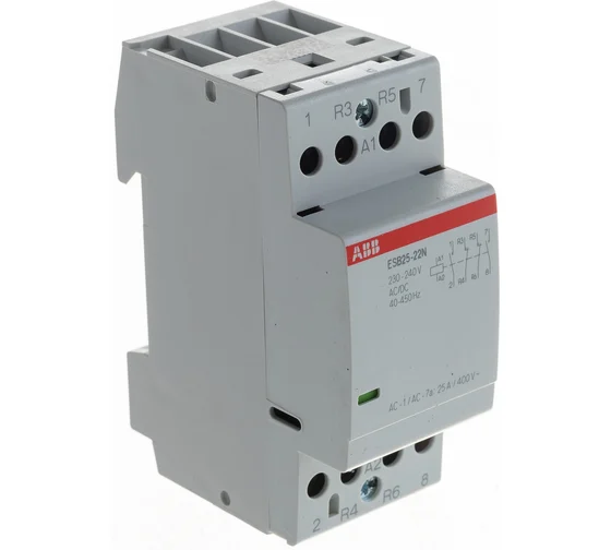 Контактор ESB25-22N-06 модульный (25А АС-1, 2НО+2НЗ), катушка 230В AC/DC 2 модуля