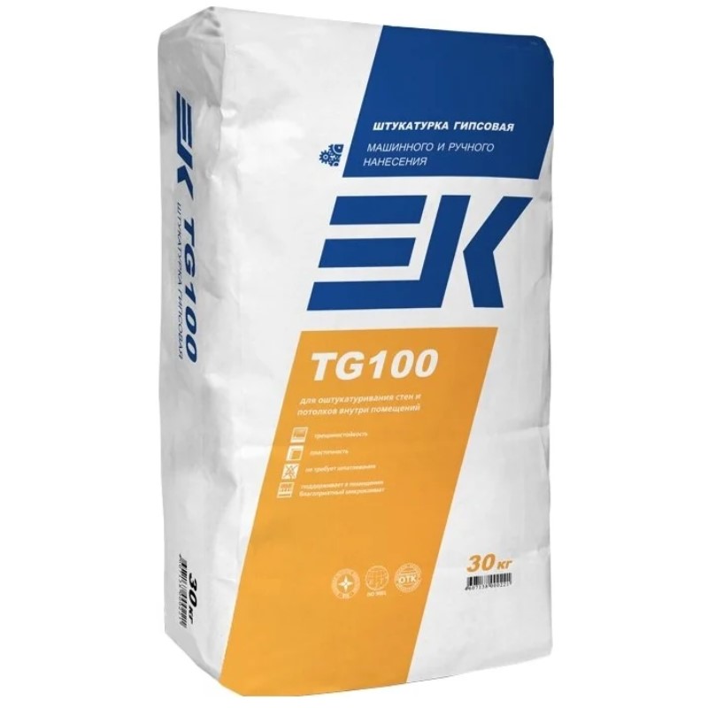 Штукатурка гипсовая ЕК TG 100, белая, 30кг (03557)