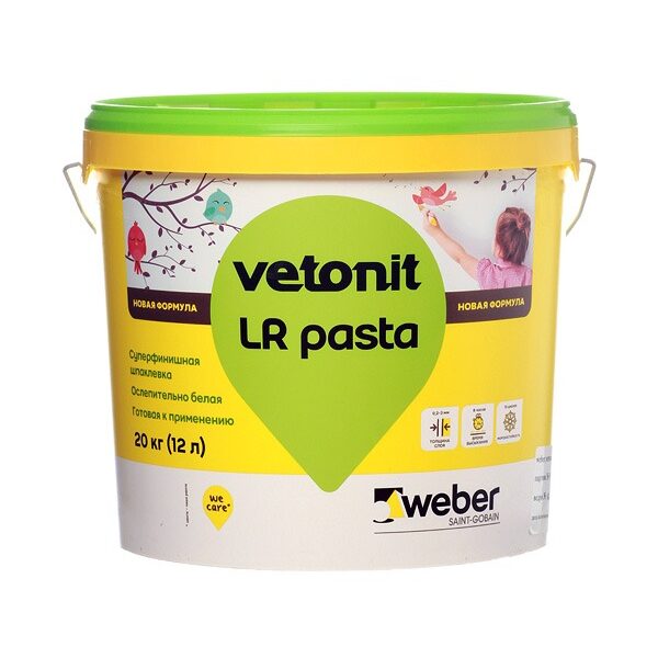 Шпатлевка финишная Weber.vetonit ЛР Паста 12 л/20 кг (01991)