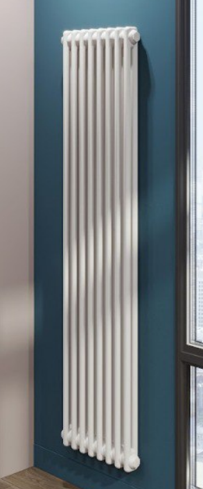 Трубчатый вертикальный радиатор Tube 2180 1800х200х70 (4 секций), Ral 9010, Полуматовый, Боковое