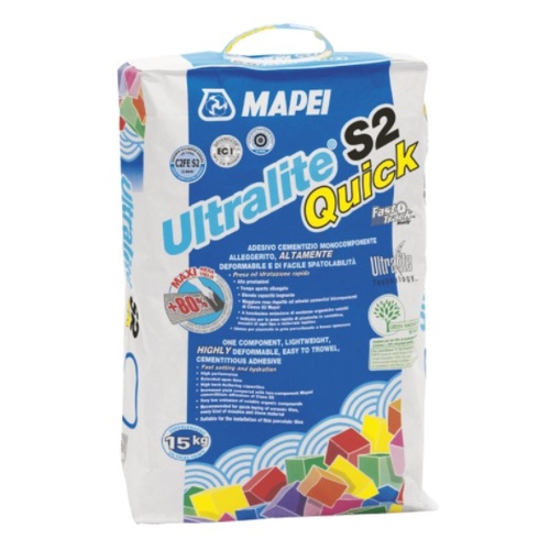 ULTRALITE S2 QUICK, ТМ MAPEI, цвет белый, (15кг), (Россия), Смесь сухая клеевая на цементном вяжущем класс С2FES2 (02006)