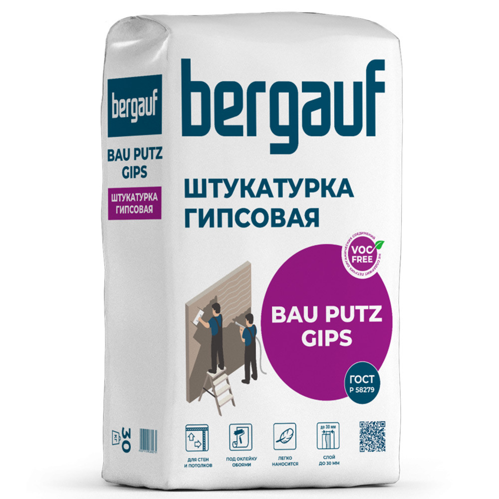 Bergauf Bau Putz Gips 30 кг Штукатурка гипсовая (00-00157051)