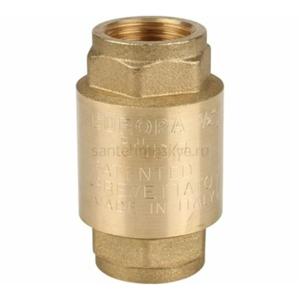 Клапан обратный 1/2" пружинный с металлическим затвором, EUROPA (00-00022325)