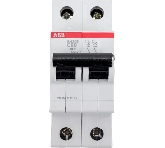 Автоматический выключатель ABB 2-полюсной SH202 c50 2CDS212001R0504