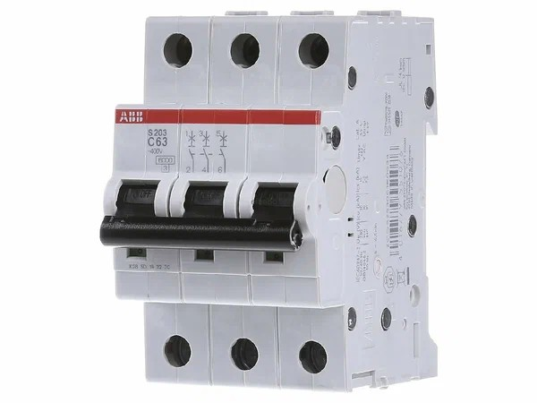 Автоматический выключатель ABB S203 3P C63 А 6 кА