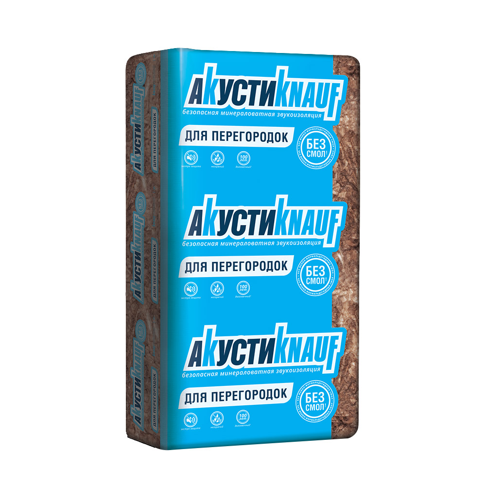 Шумоизоляция АкустиKnauf Плита 50х610х1230 мм 12 кв.м (01454)