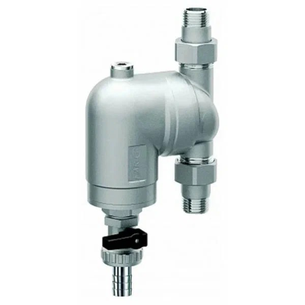 Фильтр 100мкм, с магн.встав., под манометр,  Max: 95 °C, 25 бар, поворот.соед. 1/2" НР