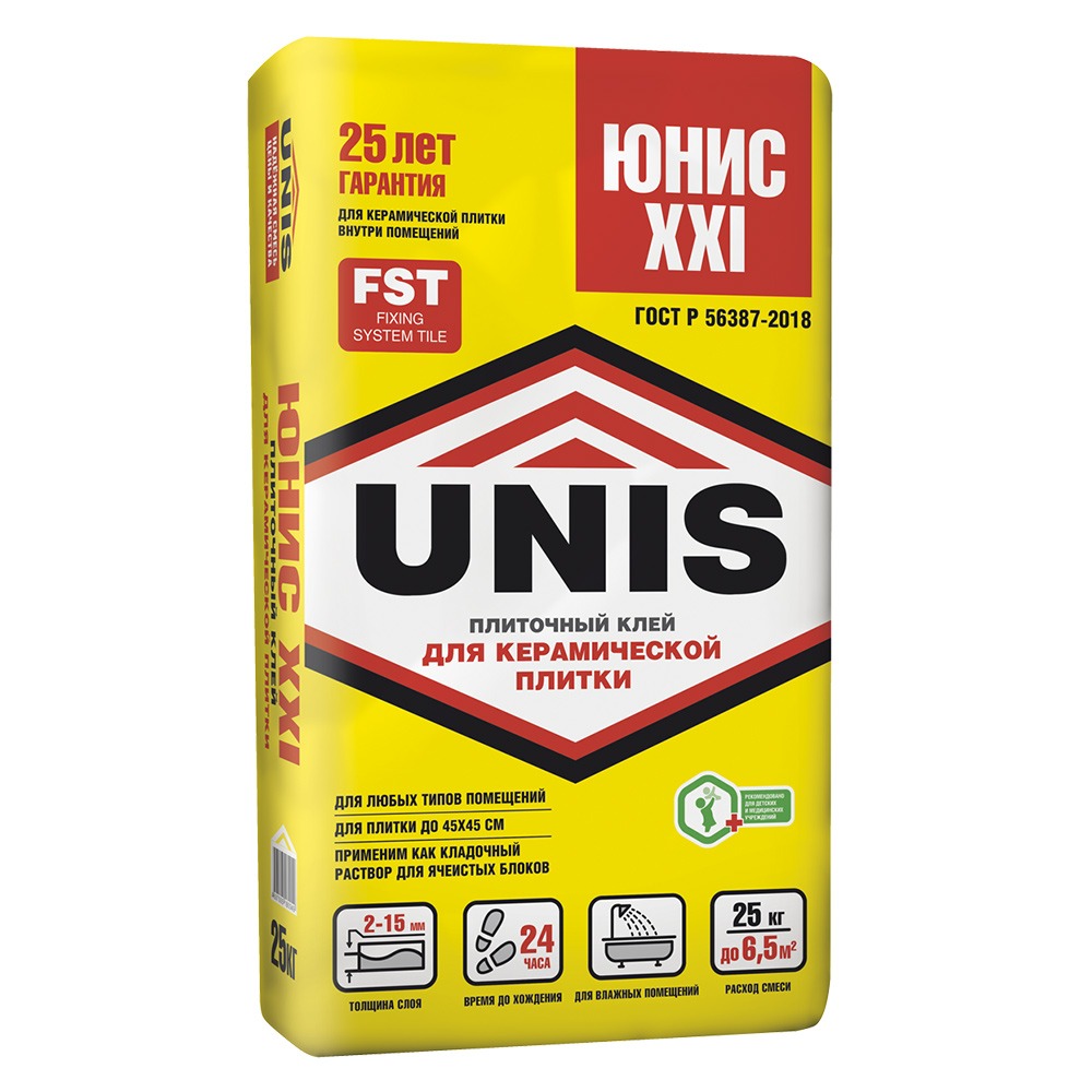 ЮНИС XXI клей плиточный 25 кг