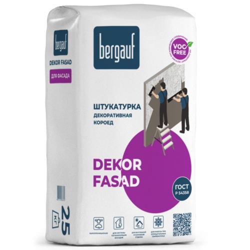 Штукатурка декоративная Короед Bergauf DEKOR FASAD 25 кг. (01296)