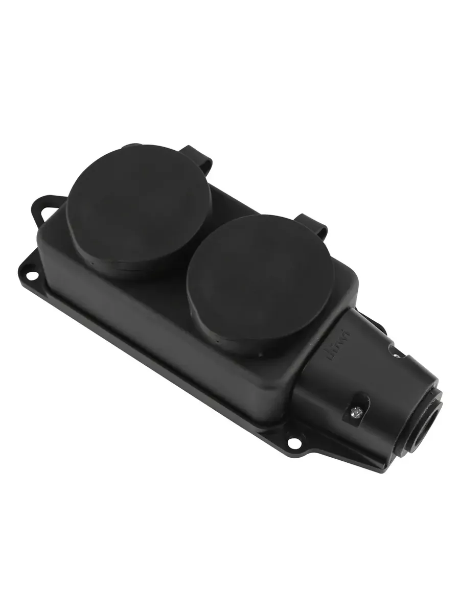 Колодка для удлинителя Duwi 2 розетки с заземлением 3680 Вт цвет черный (УТ-00166288)