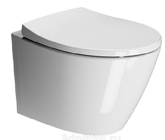 Унитаз подвесной GSI MODO 9816FR209 Swirlflush, с крепежом, белый матовый, 50 см