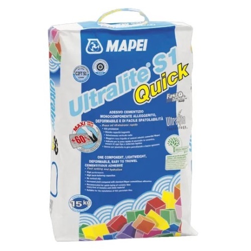 ULTRALITE S1 QUICK, ТМ MAPEI, цвет белый, (15кг), (Россия), Смесь сухая клеевая на цементном вяжущем класс С2FTS1 (02016)