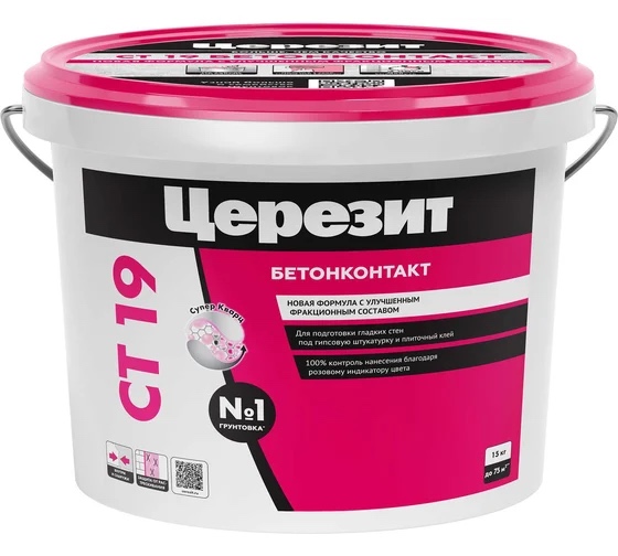 Церезит CT 19/15кг Грунтовка-бетонконтакт адгезионная