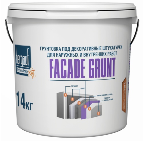Грунтовка под декоративные штукатурки Bergauf FACADE GRUNT 14 лит. (01305)