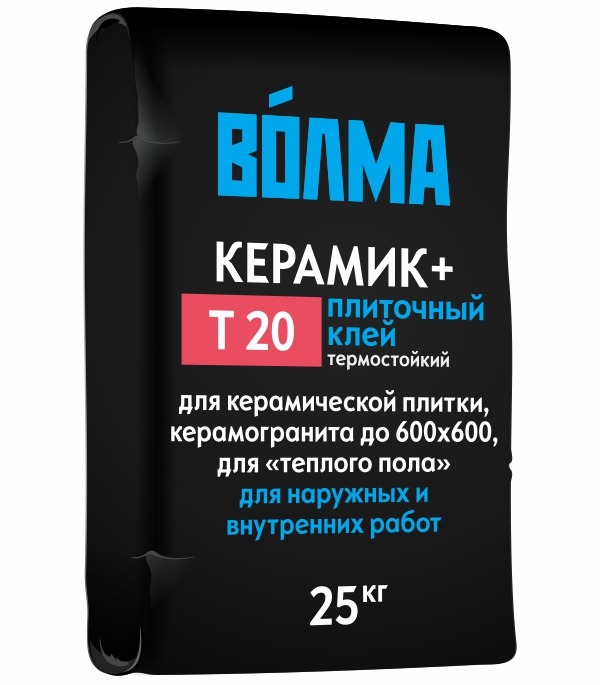 Клей для плитки и керамогранита Волма Керамик Плюс серый (класс С1) 25 кг (00115)