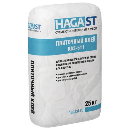 (С) Плиточный клей для керамической плитки HAGAST KAS-511 25 кг. (01492)