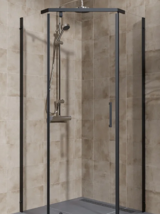 Душевой уголок Triton Дека -Блэк 90х90, стекло прозрачное