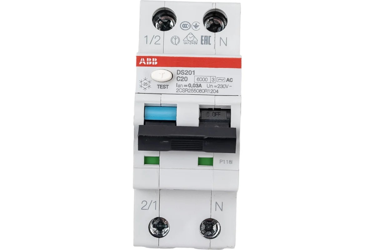 ABB DS201 20A 30mA тип АС Диф.автомат 