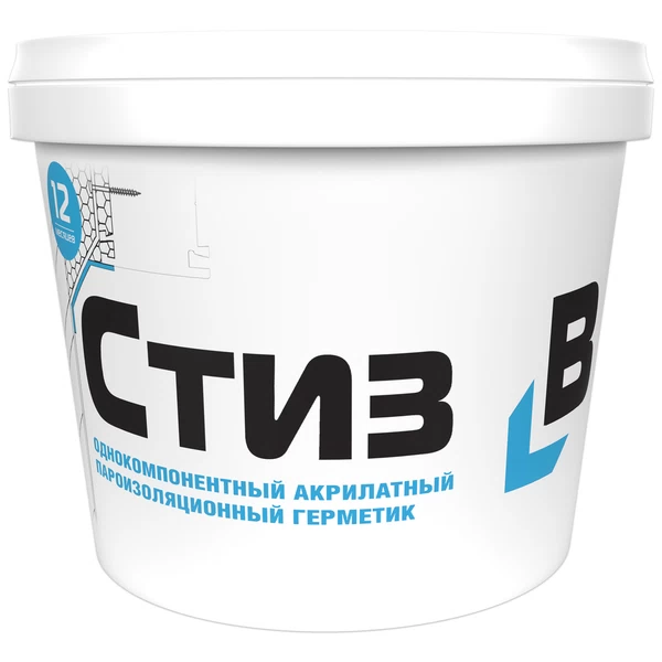 Герметик акриловый пароизоляционный внутренний Сазиласт Стиз В белый 7 кг