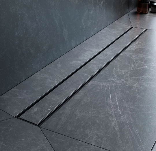 Душевой трап (лоток) AM.PM PrimeFlow Tile 80 см, решетка матовая черная, с сифоном, под плитку