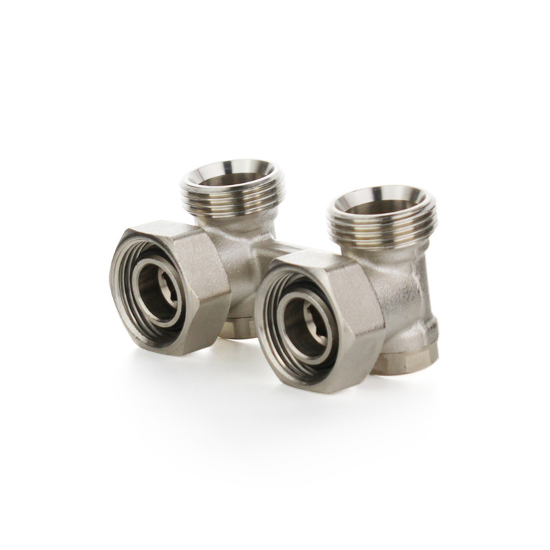 Вентиль угловой H-образный, 3/4" — 3/4", Н ЕК-НГ ЕК, никелированный