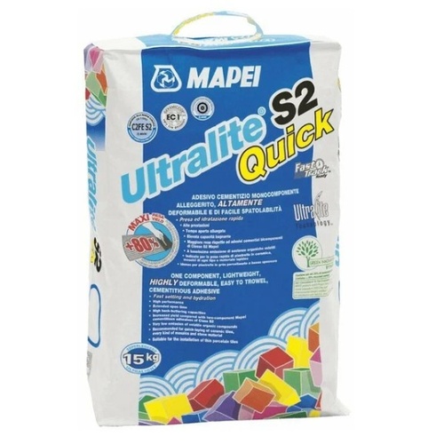 ULTRALITE S2 QUICK, ТМ MAPEI, цвет серый, (15кг), (Россия), Смесь сухая клеевая на цементном вяжущем класс С2FES2 (02005)