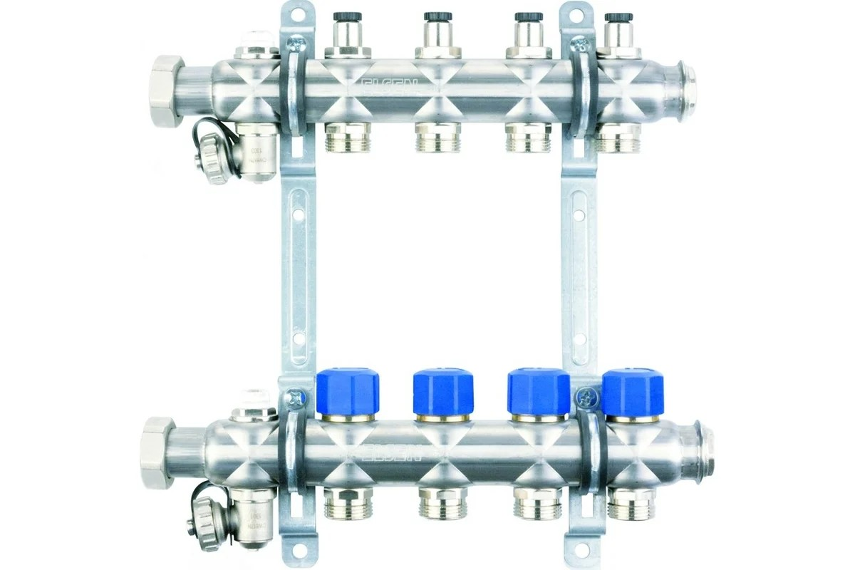 Коллекторная группа, ELSEN, 1", 5 контуров, размер отвода-3/4", PN, бар-4, T°C -от 0 до +70, с вент