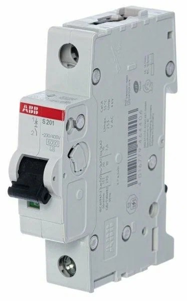 Автоматический выключатель модульный ABB S201 1P 40А тип C 6 кА 220