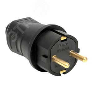 Вилка прямая каучуковая 230В 2P+PE 16A IP44 Марс