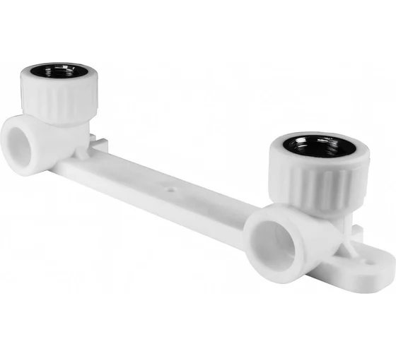 Планка монтажная с водорозетками полипропиленовая 20x1/2' ВР для смесителя белая