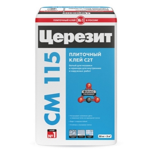 Церезит CM115/25кг Белый Плиточный клей для мозаики и мрамора (02077)