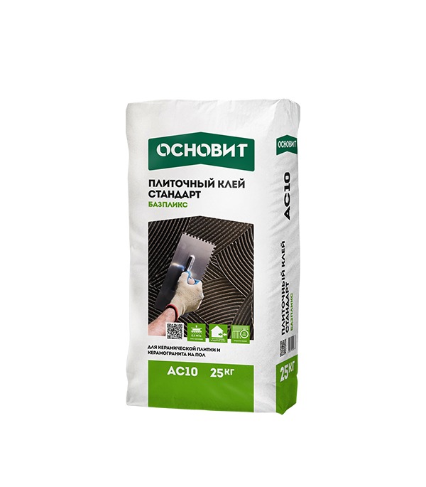 Клей для плитки Основит Базпликс AC10 серый (класс С0) 25 кг (01641)