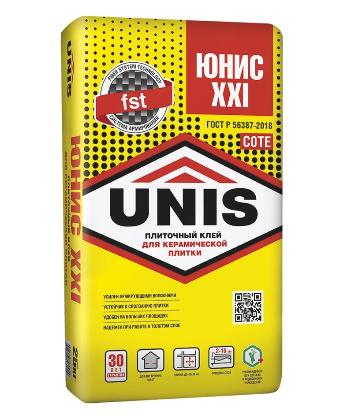 ЮНИС XXI клей плиточный 25 кг
