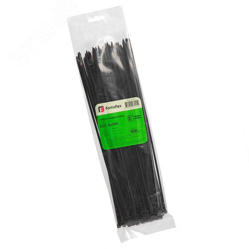 Стяжка нейлоновая КСС 4x300 (черн) (100шт) Fortisflex