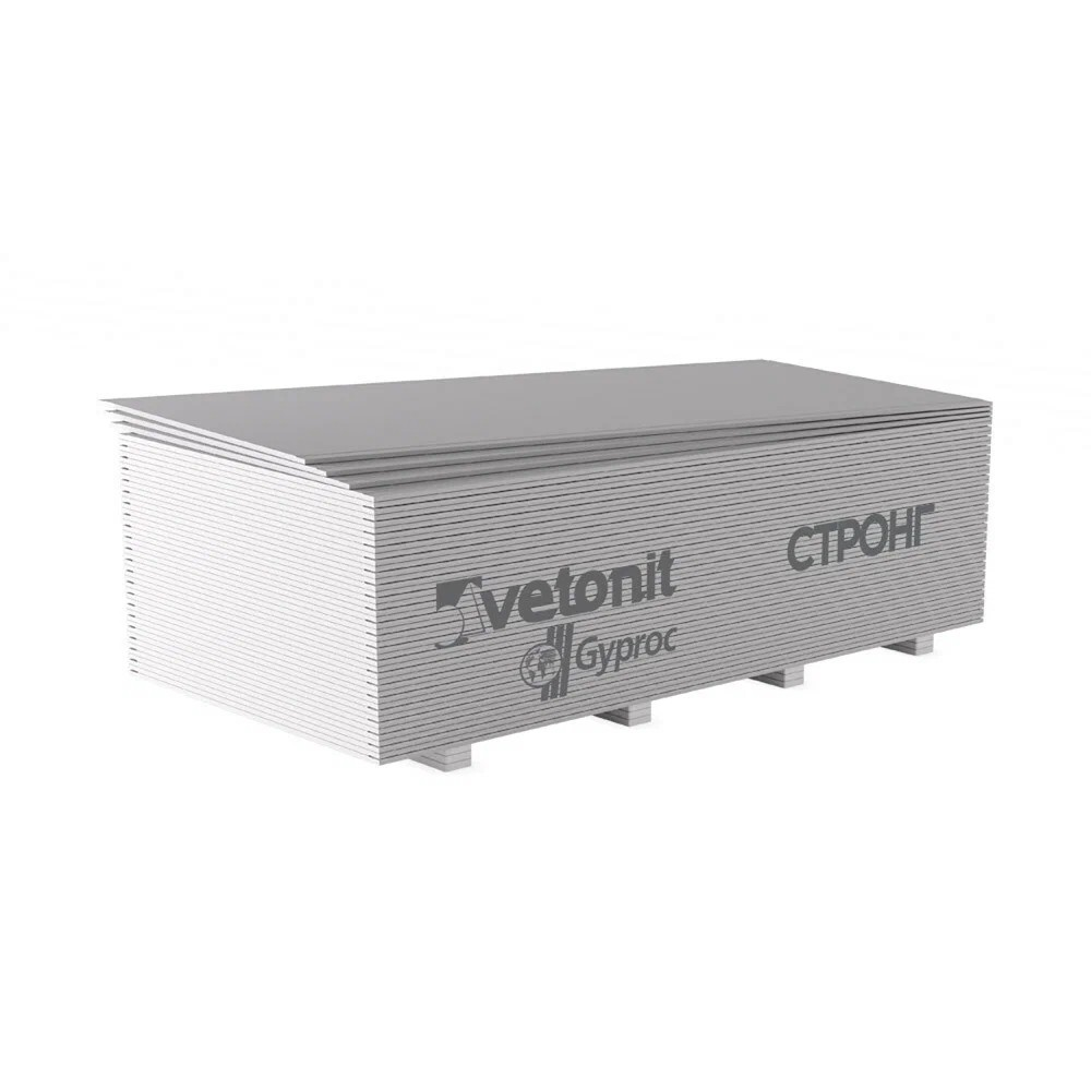 Гипсокартон Vetonit (Gyproc) Стронг 1950х1200х15 мм высокопрочный