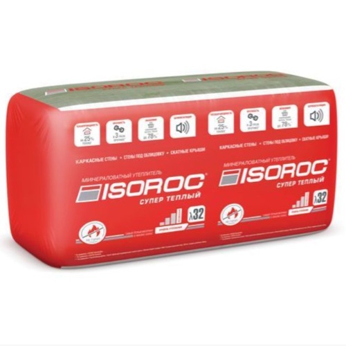 Утеплитель ISOROC Супер Теплый 50/610x1000/Е/К (01990)