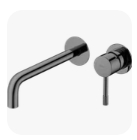 Смеситель для умывальника из стены, Uno. Gun Metall