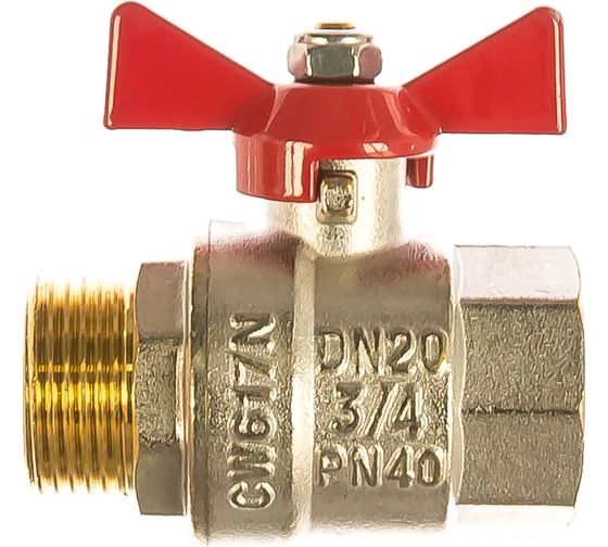Кран шар. BASE, рукоятка бабочка 3/4" вн.-нар.