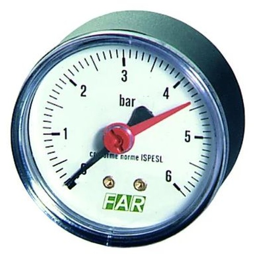 Манометр 1/4" (торцевое соед.) , 0-10 бар, - 20-80 °C, O 63 мм