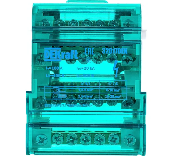 Кросс-модуль на DIN-рейку 4х7 групп, 100А ШН-103 DEKraft