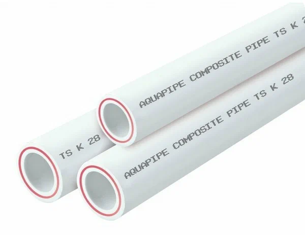 Труба полипропиленовая 20х2.8 SDR 7.4 PN 20 PPR RUBIS армированная стекловолокном белая, хлыст 2м