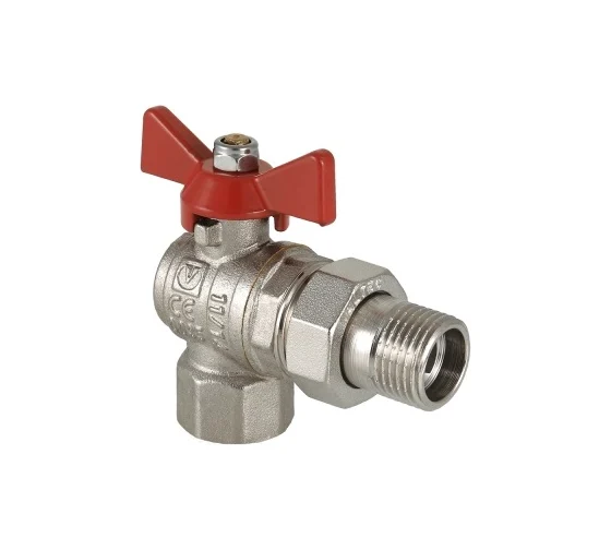 Кран шар. BASE угловой с полусгоном 1/2" вн.-нар.