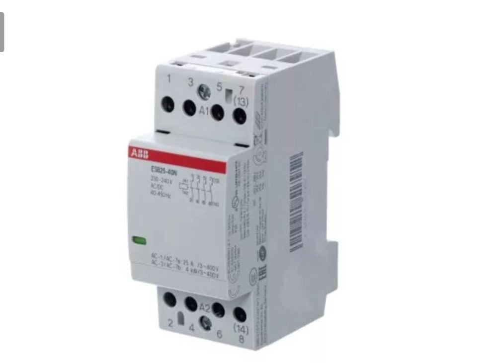 Контактор ESB25-40N-06 модульный (25А АС-1, 4НО), катушка 230В AC/DC
