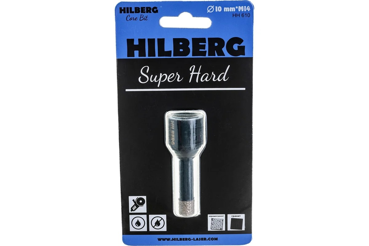Коронка Hilberg  Super Hard, М14, С ТЕХНИЧЕСКИМ ВОСКОМ 10*35 mm