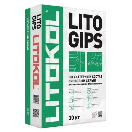 Штукатурка гипсовая LITOKOL Litogips серая, 30 кг (30716)
