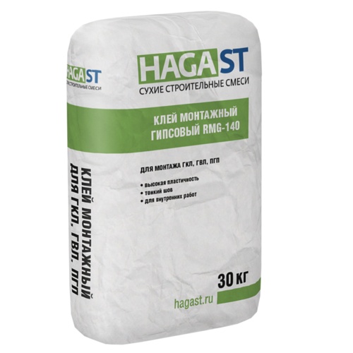 (С) Клей монтажный гипсовый HAGAST RMG-140 30 кг. (01538)