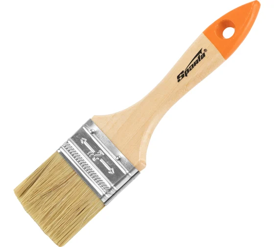 Кисть плоская Slimline 2" (50 мм), натуральная щетина, деревянная ручка// Sparta