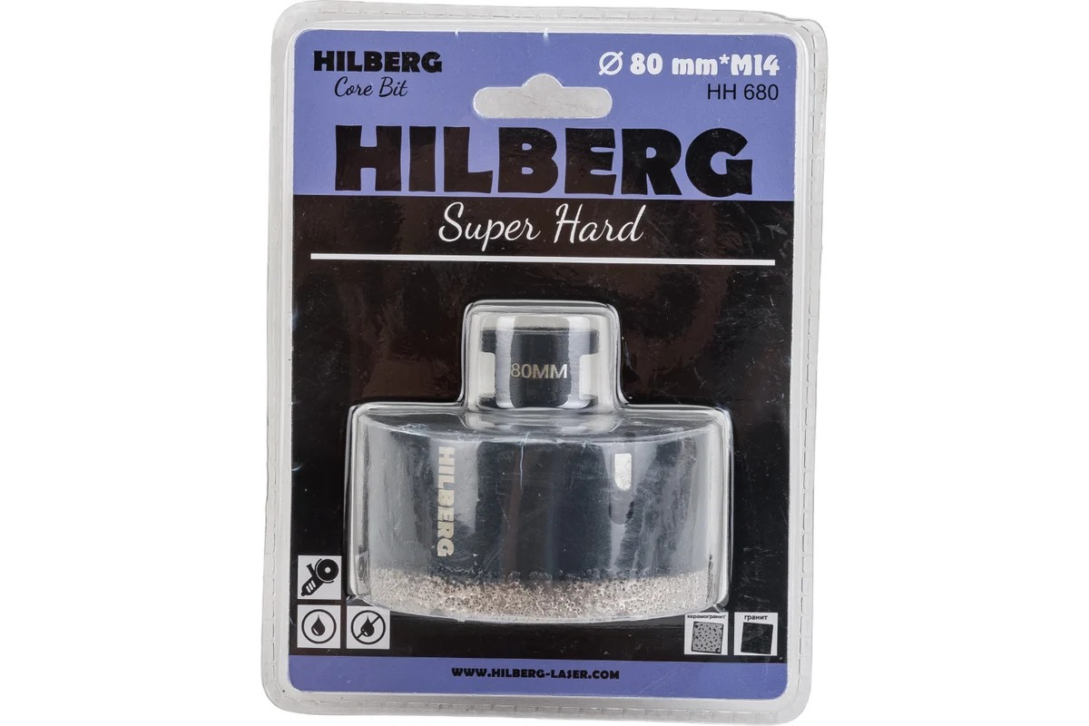 Коронка Hilberg Super Hard 6T, М14 80*35 mm
